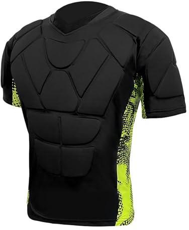 Camiseta de compresión acolchada con protección de hombros para hombre, parte superior de protección para el pecho, fútbol, Paintball, Béisbol