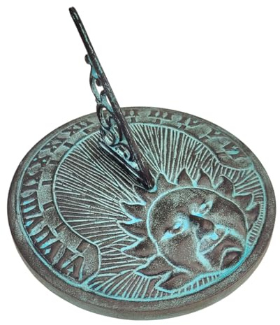 FTWDesign Retro Sonnenuhr Gartendekoration aus Metall