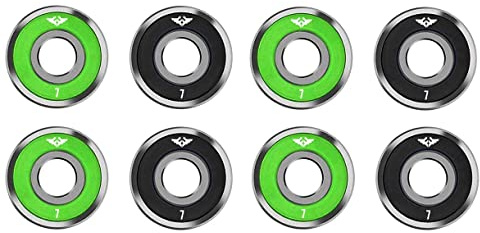 Fracture Skateboards Dual Coloured Skateboard Bearings Abec 7 Green Black