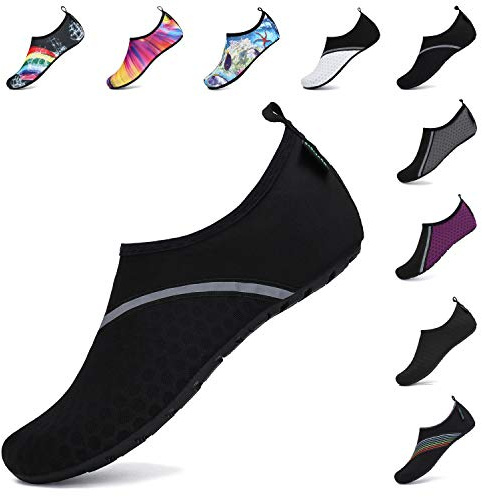 SAGUARO Zapatos Agua Mujer Zapato Calcetin Hombre Deporte Natación Zapatos de Verano Unisex Escarpines Agua Yoga Negrointenso 42/43 EU