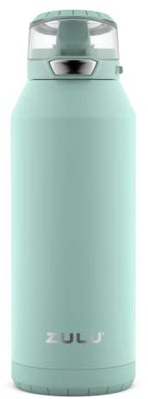 ZULU Swift Edelstahl vakuumisolierte Wasserflasche mit abgedecktem Silikon-Trinkhalm, 900 ml (Yucca)