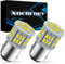 Xnourney 1157 Lampadina LED Freno, 12V-24V 54SMD 1157 7528 2357 2057 BAY15D Lampadina LED di Ricambio per Coda Freno Corsa Parcheggio Luce di Backup per Auto Camper Rimorchio Barca, Bianca, 2 PZ
