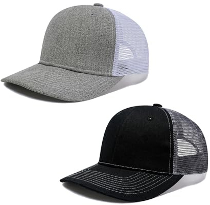 HAPEE 2/3 Pack Baseball Cap for Mens Trucker, Classic Color-Blocking hat Snapback Cap (UK, Alpha, One Size, D-2P01)