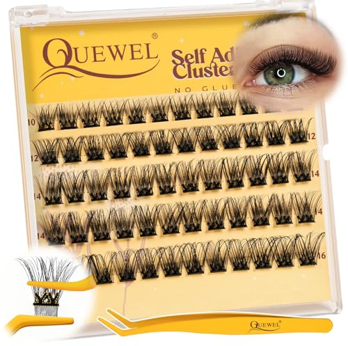 QUEWEL Pre-Glued-Eyelashes Cluster Kit Natural Lash Clusters
