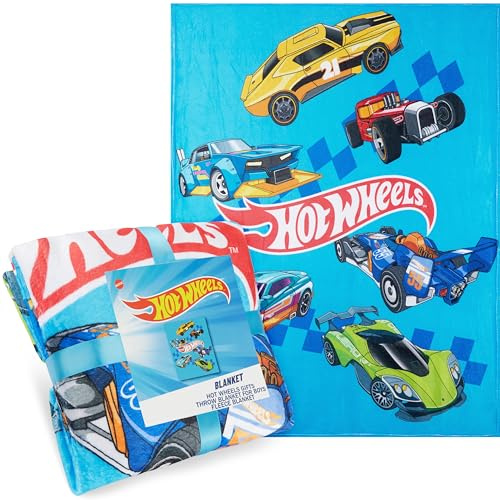 Get Trend Hot Wheels Couverture Polaire Enfant 130x150 cm, Plaid Doux pour Lit, Canapé ou Voyage, Décoration Chambre, Cosy Idée Cadeau (Multi Hot Wheels)