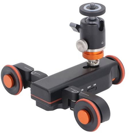 Jectse Curseur de Caméra Dolly Rotatif Curseur de Rail électrique avec Charge Télécommandée sans Fil 6,6 LB pour Smr Smartphone Caméra Dv Alliage en Aluminium