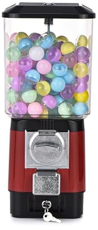 Macchina Gumball Per Bambini, Distributori Automatici Di Caramelle Per Caffè Capsule Con 100 Token In Acciaio Inossidabile, 200 Sfere Vuote, Gum Machine A Bolle A Moneta Per Negozi Di Giochi red