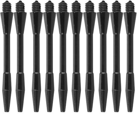 Purokise 100 PCS Bâton de Tige de Fléchettes Robuste en Plastique PP Tige en Nylon Accessoires de Remplacement Portables Légers pour Les Amateurs de Fléchettes Noir 2,0 Pouces