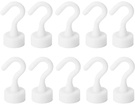 10 Pièces Crochet Magnétique, Crochet Aimanté Puissant pour Cuisine Réfrigérateur Bureau Salle de Bain Garage, Crochets Magnétiques Charge Maximale 5KG