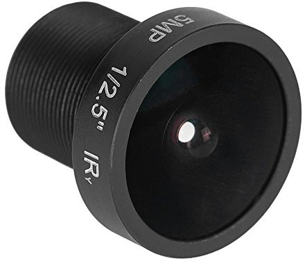 ASHATA Obiettivo CCTV IR HD per Telecamera IP di Sicurezza, 5,0 Megapixel, Obiettivo M12 * 0,5, Lunghezza focale 2,1mm, grandangolo 180 °, utilizzato su 1/2,5