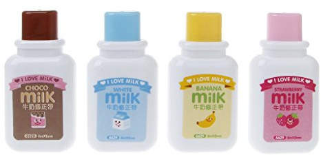 Fliyeong Cinta correctora papelería de dibujos animados botella de leche estilo oficina y suministros escolares calidad premium