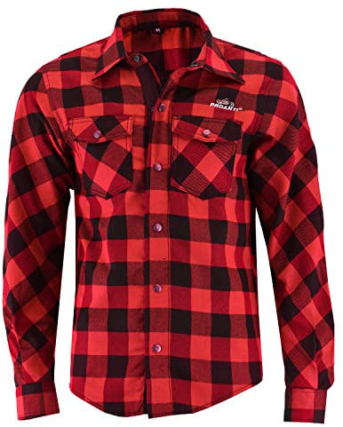 PROANTI Motorradhemd Aramid Motorrad Chopper Hemd Jacke mit Protektoren