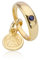 NKlaus Kettenanhänger Taufring Saphir blau Schutzengel 333 Gelb Gold 11,6mm für Jungen 8654