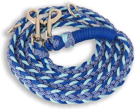 FairPaw Paracord Hundeleine geflochten - 1,8m Hunde Leine verstellbar mit 2 Karabiner, Leine Hund Große Hunde, Hundeleinen, Dog Leash, Führleine Hund, Bissfeste Hundeleine zum Umhängen, Trainingsleine
