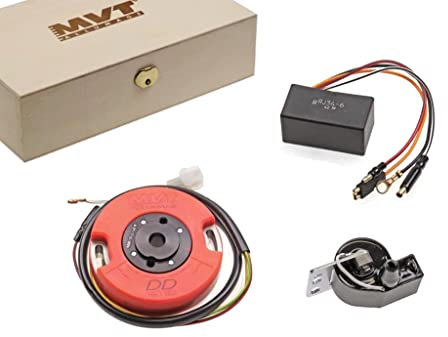 MVT Innenrotor Power 12V Zündung Lichtmaschine mit Licht – Passend für Hercules Prima 2 3 4 5 Sachs 504 505, Kreidler Flory Florett, Puch Maxi, Zündapp C CS GTS KS ZD ZE ZL ZS ZX – Mofa Moped Mokick