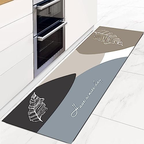 YeahBoom Super Absorbierende Bodenmatte,50*150cm Schmutzabweisend Bodenmatte Für Bad,Rutschfest Küchenteppich,Ölfest und Wasserdicht,Abwischbar Laufteppich Küchenmatte,Waschbar,Duschmatte rutschfest