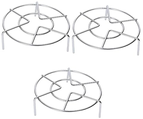 BESTonZON 3pcs Three Leg Steamer Basket for Cooking Kitchen Rack Trivet Stand Cooker Rack Stainless Steel Multifunctional Kitchen Accessories