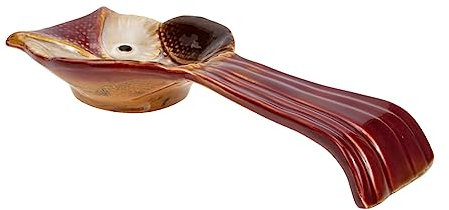 Hoement Portamestolo Forma Di Civetta in Ceramica Poggiamestolo Per Cucchiai e Paletta Decorazione Per Tavola