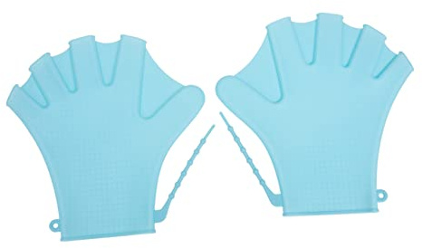 WOONEKY Guanti da Nuoto in Silicone Regolabili per Uomo e Donna, Ausiliari per Piscina Protezione Mani, per Body Surfing e Allenamento in Acqua
