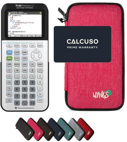 TI-83 Premium CE Edition Python inkl. WYNGS Schutztasche Pink - Grafikrechner - Basic Set