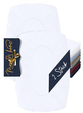 Marie´s Home 2er Pack Kissenbezug für Nackenstützkissen - Kopfkissenbezug für Nackenkissen - Spannbezug und Kissenbezug 1627.2372, S (30-35 x 45-50 cm), weiß