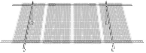VEVOR Support de Panneau Solaire pour 1-4 Panneaux Solaires, Kit de Fixation de Panneau Solaire Réglable 30°-60° Acier au Carbone Montage au Sol pour Ferme, Camping-car, Bateaux, Système Hors Réseau