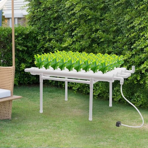 MEHOOSPVN Kit de culture hydroponique, 1 couche 36 emplacements, 4 tuyaux, systèmes de culture de plantes sans terre, et flux pour jardins aquatiques profonds pour le système hydroponique d'éducation,