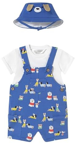 Mayoral Sommardräkt nyfödd 2-4 månader 65 cm med overall - blå, bluette, 2 - 4 mesi