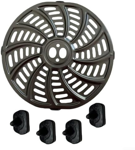 Eficiente placa de acero inoxidable para freidora de aire para Gourmia GAF698 GAF686 6QT horno lavavajillas parrilla sartén con parachoques de goma