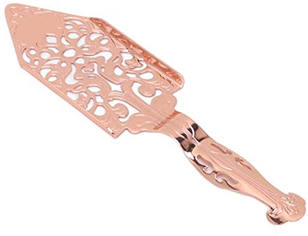 Cuchara de absenta, diseño hueco vintage, cuchara de acero inoxidable, cuchara de ajenjo, cuchara, absenta, ajenjo, cóctel, bar, cristal, taza, filtro para beber, café y fuente (oro rosa)