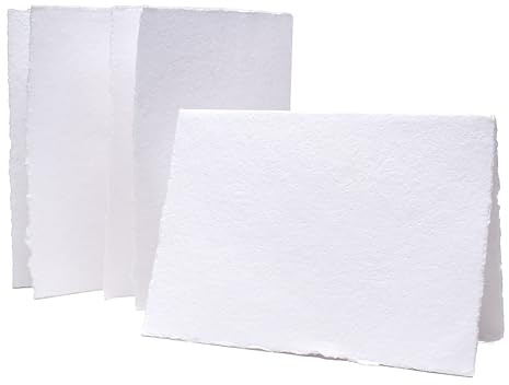 WANDERINGS Biglietti di Auguri Fatti a Mano con Bordo Irregolare e Buste – 300 GSM Spessa – 20 Biglietti – Per Inviti, Ringraziamenti, Feste e Occasioni Speciali