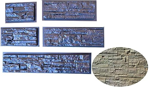 Stampi per calcestruzzo fai da te venduti 5 pezzi in plastica ABS stampi per calcestruzzo intonaco muro pietra mattoni decorazione domestica piastrelle decorazione parete W01