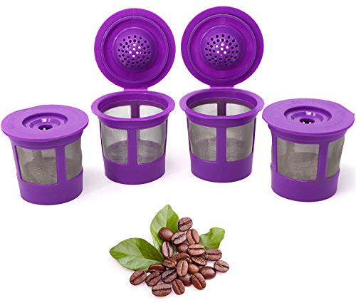 Reusable K Cups for Keurig 1.0 & 2.0 - Refillable Coffee Filter Pods 4 Pack