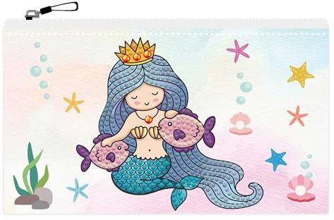 DIAMOND DOTZ DOTZIES 2592611 Original 5D Diamond Painting Etui Set, Meerjungfrau, Kreativ-Kit für DIY Mäppchen mit Glitzersteinen, Diamanten-Bastelset für Kinder ab 6 Jahren