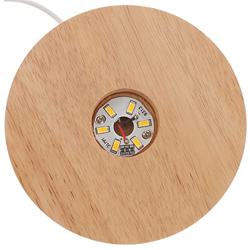 Base de Luz LED de Madera para Exhibición de Cristales Soporte USB para Bolas de Cristal Cambios de Color para Decoración de Mesa