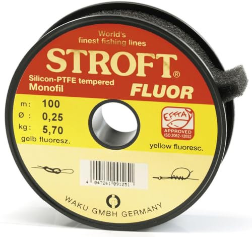 Stroft Color Monofile Angelschnur Gelb Fluo 0,22mm 4,7kg 25m