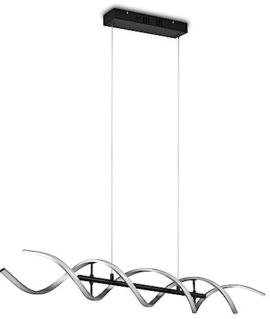 Trio Leuchten LED Pendelleuchte Sequence 341810205, Aluminium Schwarz matt, inkl. 45 Watt LED, Switch Dimmer, Farbwechsel