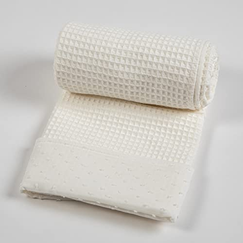 various Manta para Bebé Recién Nacido Algodón 100%, Arrullo para Verano y Entretiempo, Toquilla de Tejido Plumeti (Beige)