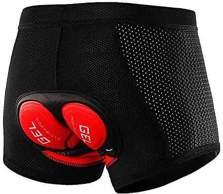 NuCamper Men's Cycling Undershorts 5D Gel Padded Bike Shorts Breathable Mesh MTB Bike Riding Biking Underwear Shorts Black