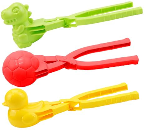 Sheinly Snowball Maker Toys Boys Snowball Mold Maker Kids Snowball Maker Clips Girls Dinosaur Duck Football Shape Outdoor Winter Snowball Fight Maker Tool Clip Xmas Stocking Fillers