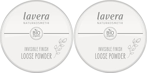 lavera Invisible Finish Loose Powder - Poudre Libre - transparente - Poudre de riz bio & Tapioca bio - matifiante - longue durée - Végan (1 x 11g) (Lot de 2)