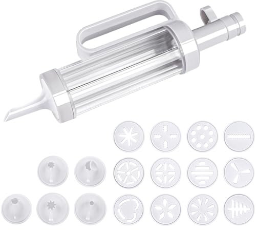 BAODBF Cookie Press Gun Icing Set with 12 Discs and 6 Icing Tips Cream Syringe Biscuit Making Pastry Syringe for Cookies,Cake DIY Decorations