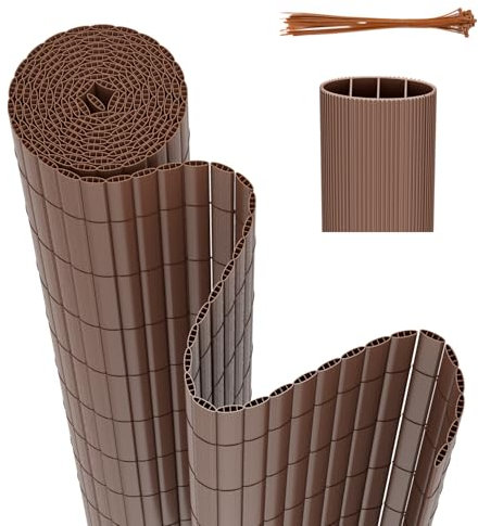 Hebitod Esterilla de protección visual de PVC, 140 x 1000 cm, protección visual estándar, triple refuerzo interior, jardín, balcón, terraza, valla de privacidad con bridas, revestimiento de balcón,
