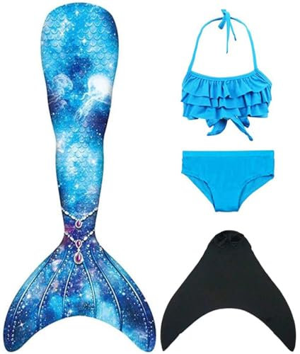 DNFUN Monofin Mädchen Cosplay mit Flossen