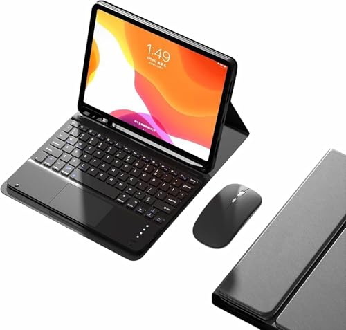 Tangentbordsfodral för iPad (A16) 11:e/10:e 2022/2025, magnetiskt avtagbart trådlöst tangentbord, ultratunt skyddsfodral med Bluetooth-mus,Black