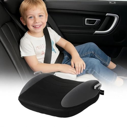 SitzerhöhungAuto K-inder, AufblasbareKindersitz Auto, RückenfreieAutositzkissen, TragbarerKindersitzerhöhung, Autositz für K-inder Bequem Reisefreundlich 49 x 37 x 2 cm (Schwarz-B)