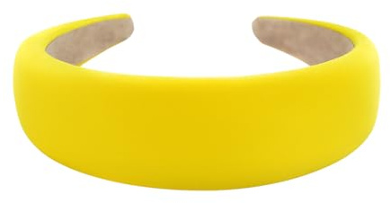 axy Breiter Haarreif mit Stoff gepolstertes Candy Colours - Wunderschön Stirnband Haarschmuck Haarreifen HRK2A (Gelb)