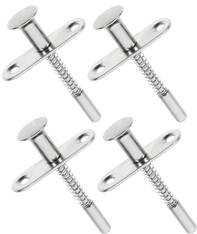 Cabilock 4 Pestillos de Resorte para Cuna Infantiles, Pasadores de Bloqueo de Acero Inoxidable, Conjunto de Pestillos de Émbolo Silenciosos, Accesorios de Seguridad para Muebles de