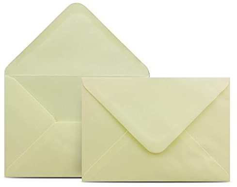 75 Briefumschläge DIN C6 Hellgelb Gelb - 11,4 x 16,2 cm - Kuverts mit 100 g/m² Nassklebung spitze Klappe - Umschläge ohne Fenster - Colours-4-you