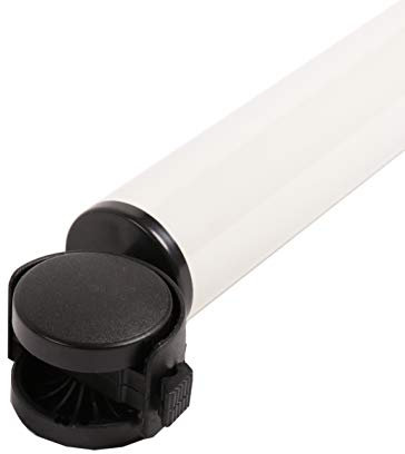 Tischbein auf Rollen Tischfuss rollbar Möbelbein mit Rädern und Feststellbremse (Weiss)